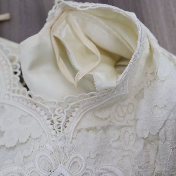 SOLD Scott McClintock Vintage 90's Lace Neckline Formal Long Dress Cocktail Gown - Picture 14 of 16